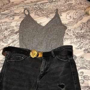 💧 black, grey and white crop top💧